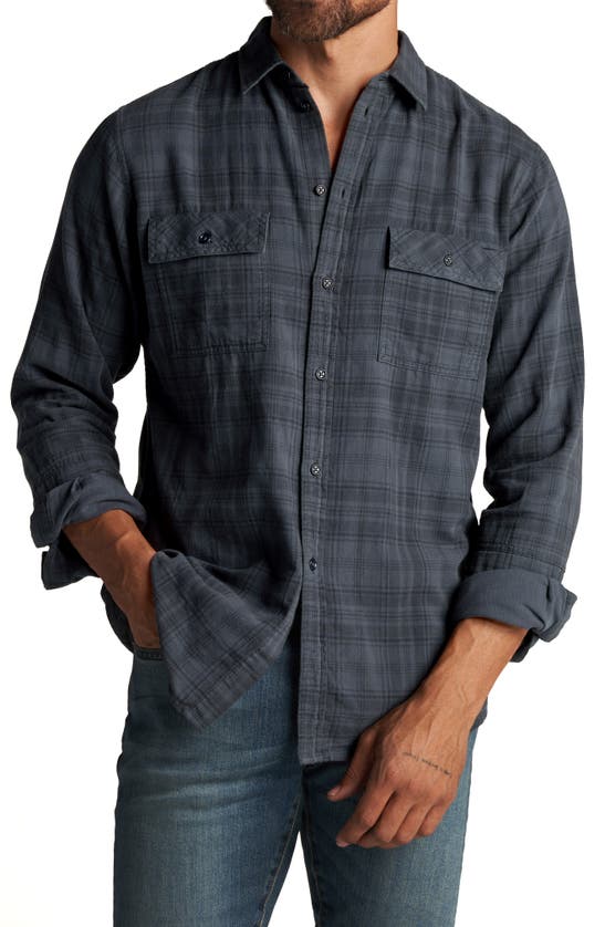 Shop Rowan Redding Plaid Flannel Button-up Shirt In Slate Plaid