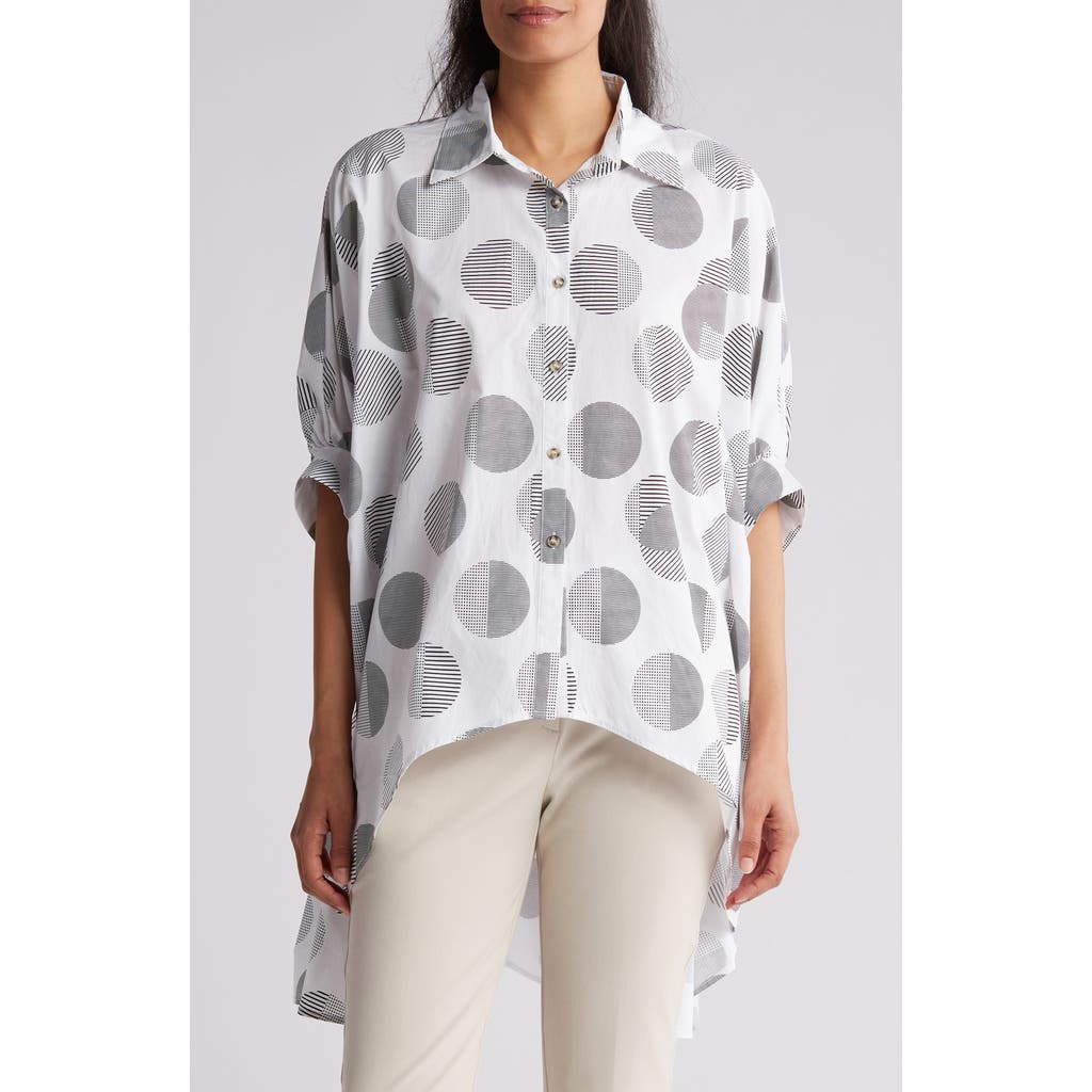 Shop Patrizia Luca Oversize Button-up Shirt In White/black