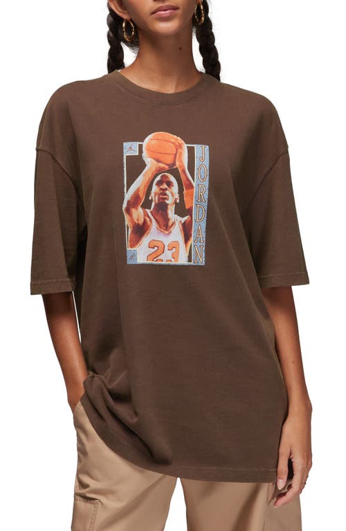 Jordan Oversize Graphic T-shirt In Baroque Brown/legend Coffee