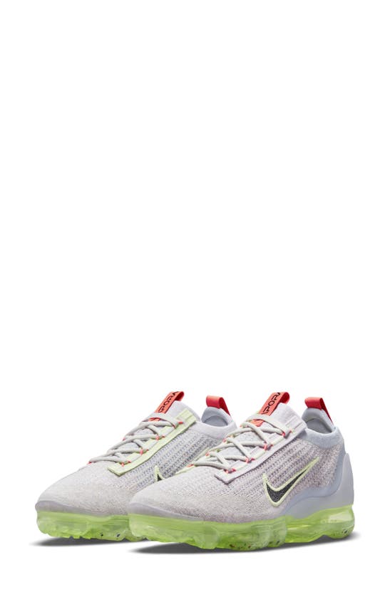 Nike Multicolor Air Vapormax 2021 Flyknit Sneakers In Light Bone/ Black/ Lime Ice
