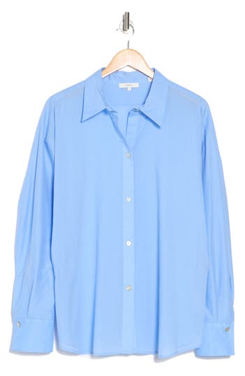 Vince Slim Fitted Blouse In Azure Gem In Cerulean