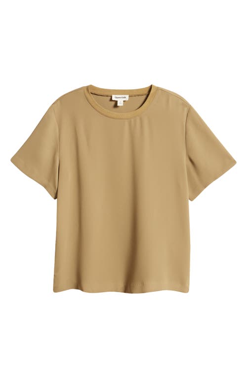 Shop Open Edit Matte Satin Tee In Olive Brine