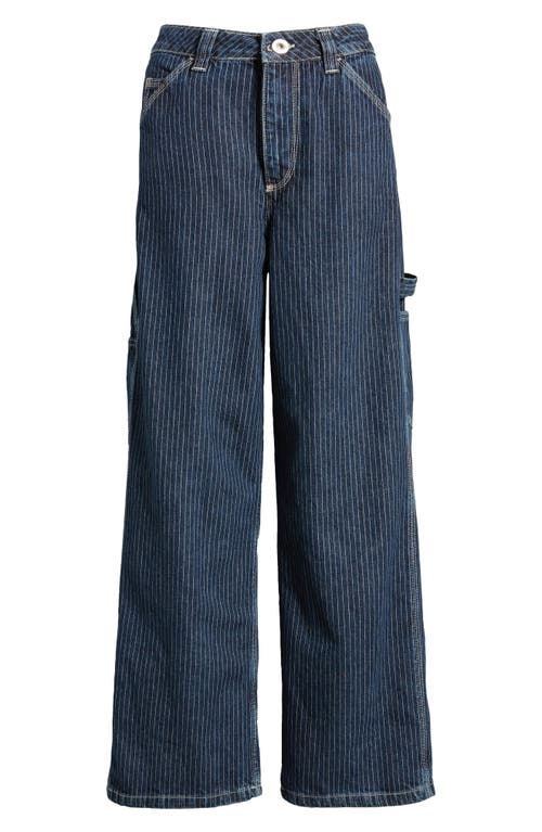 Shop Bdg Urban Outfitters Jaya Railroad Stripe Baggy Low Rise Wide Leg Carpenter Jeans In Rinse Denim