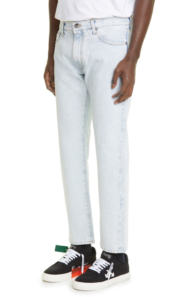 Men's Diagonal Stripe Slim Fit Jeans