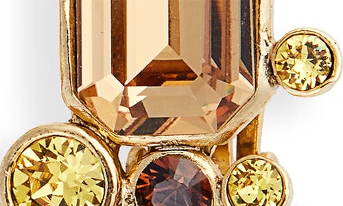 Oscar De La Renta Bezel Set Crystal Clip-on Drop Earrings In Topaz