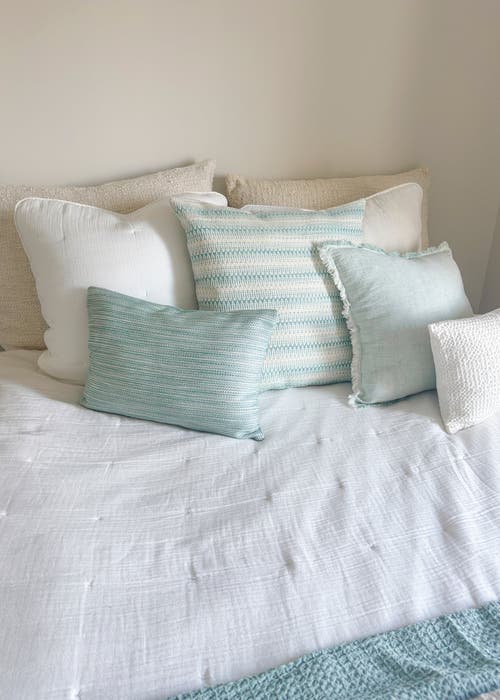 Anaya Summer Twist Indoor Outdoor Pillow In Aqua