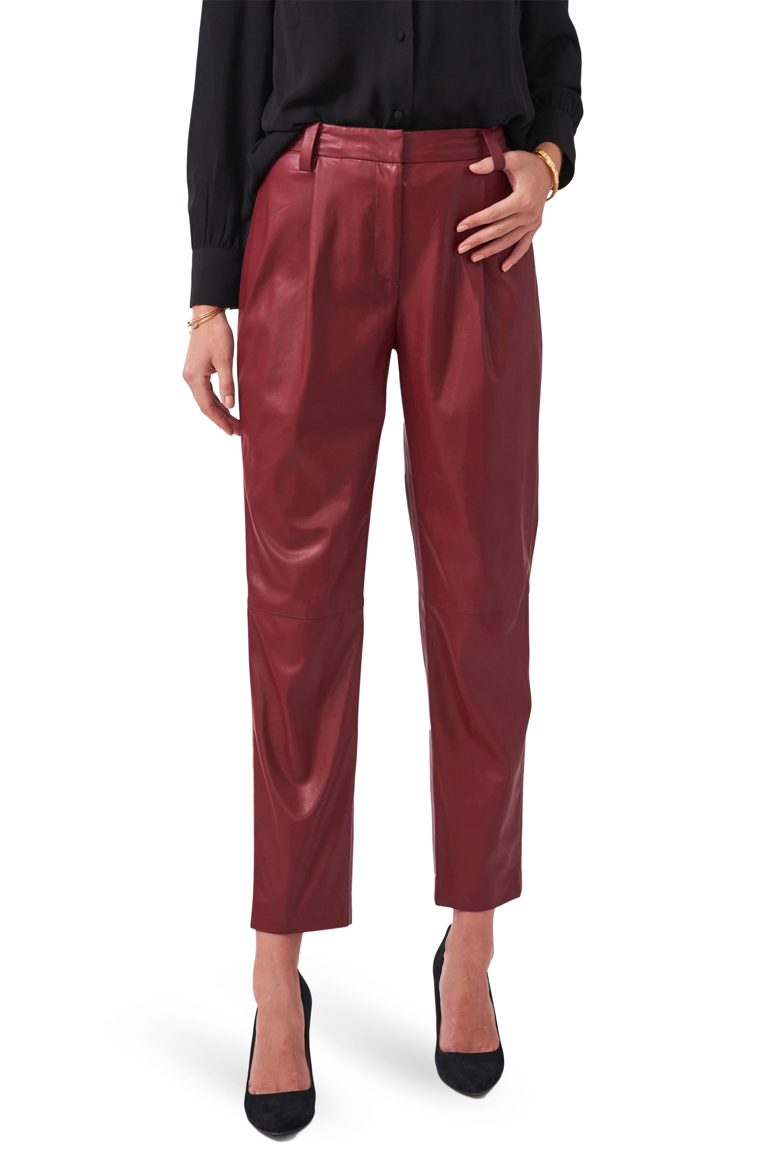 Pantalon Femme Faux Cuir Vince Camuto - Expresso Profond - Taille XXL (40) - Neuf Avec étiquettes