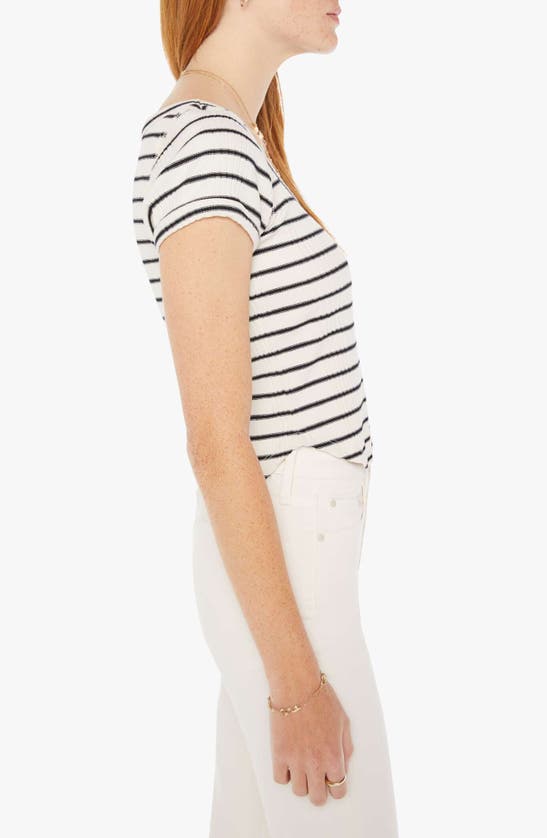Shop Mother The Itty Bitty Stripe T-shirt In Black And White Stripe