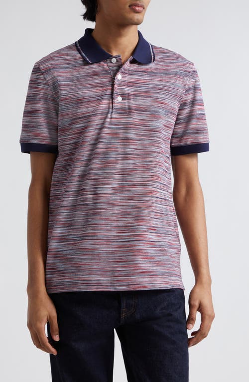 Missoni Space Dye Cotton Piqué Polo Red Blue Dyed at Nordstrom,