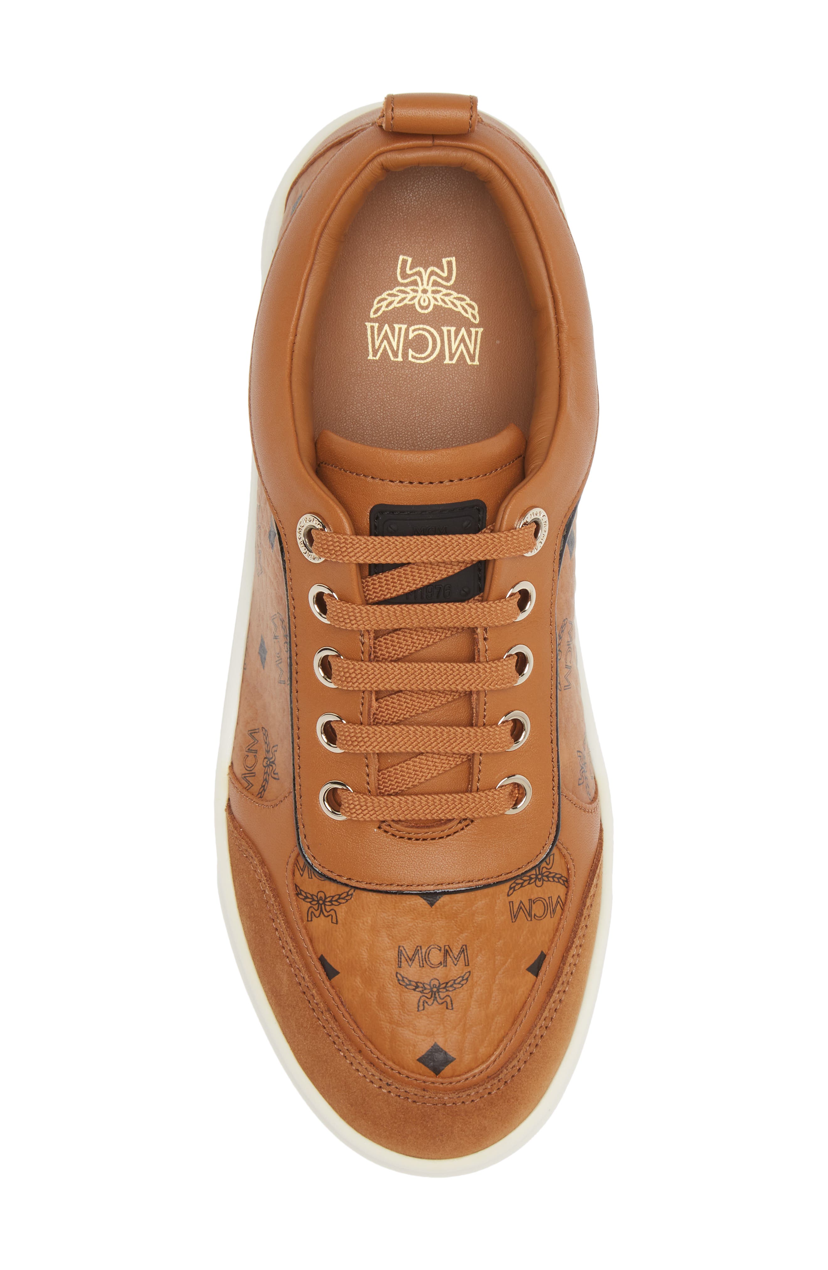 MCM Skyward Platform Sneaker in Cognac | Smart Closet