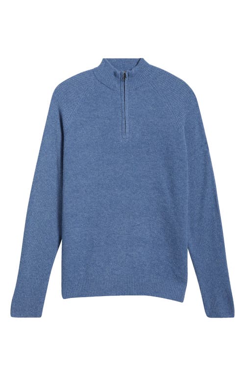 Shop Rails Stark Merino Wool Quarter Zip Sweater In Cerulean Melange