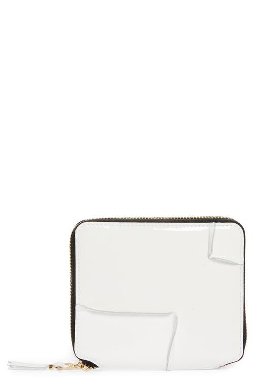 Shop Comme Des Garçons Wallets Patent Leather Wallet In White