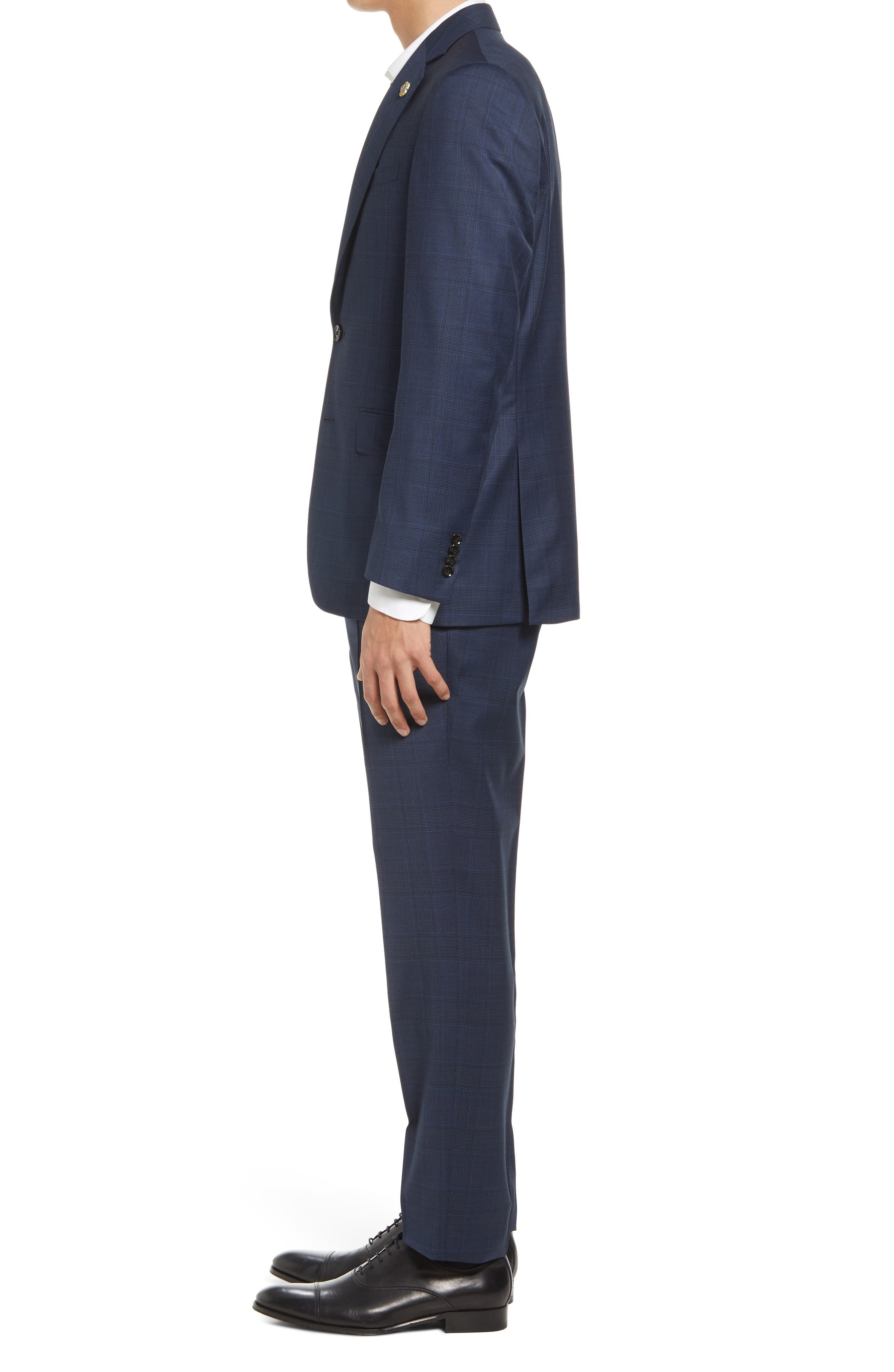 jay trim fit plaid wool suit