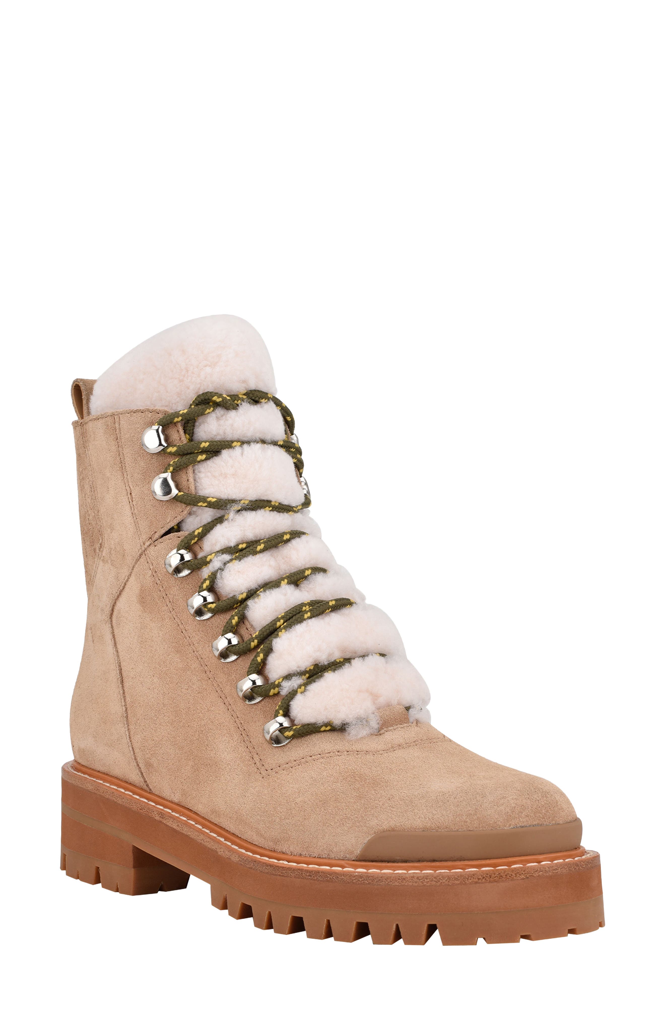 izzie shearling lace up boot