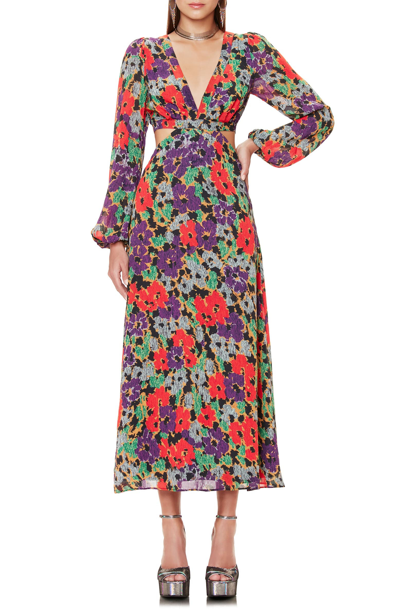 AFRM Lowell Long Sleeve Floral Print Dress | Nordstrom