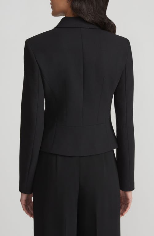 Lafayette 148 Petite Responsible Wool Double Face Tailored Cropped Jacket In Black