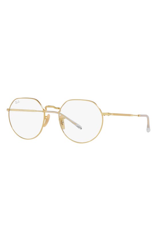 Shop Ray Ban Ray-ban 53mm Jack Polarized Irregular In Gold Flash