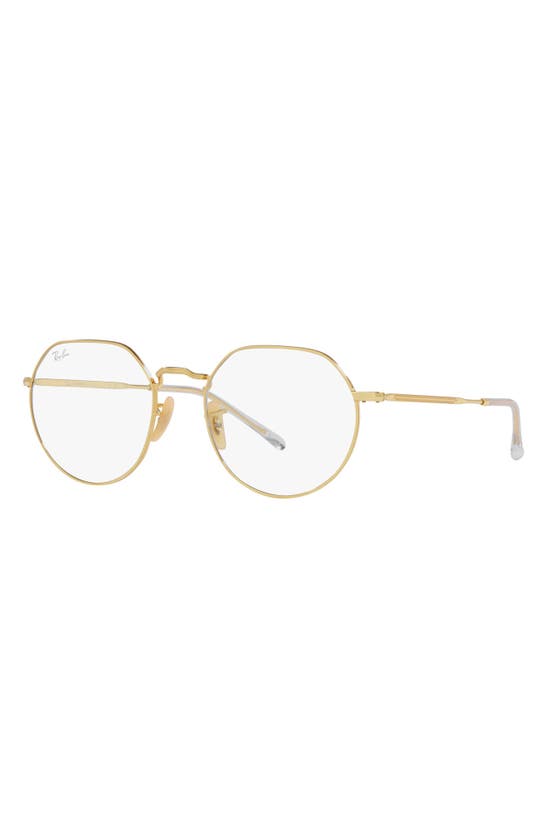 Ray Ban 53mm Jack Polarized Irregular In Gold Flash
