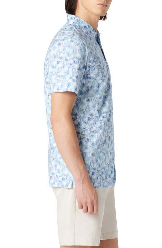 Shop Bugatchi Victor Ooohcotton® Palm Tree Print Polo In Azure