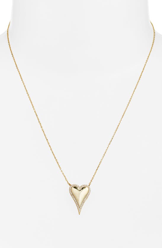 Shop Shymi Cubic Zirconia Pavé Heart Pendant Necklace In Gold