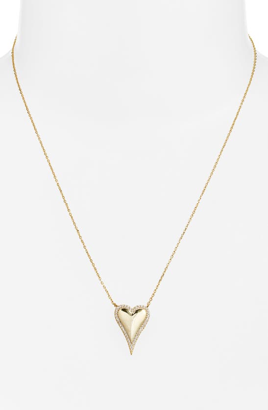 Shymi Cubic Zirconia Pavé Heart Pendant Necklace In Gold