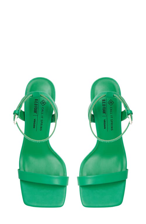 Shop Call It Spring Normani Square Toe Sandal In Medium Green