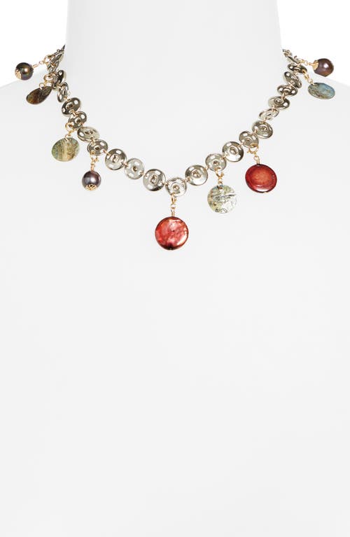 Isshi Button You Up Charm Necklace In Mixed Berry