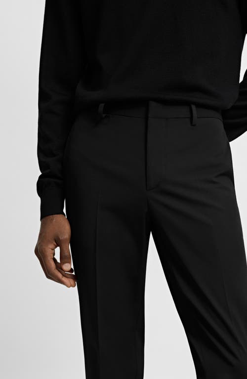 Shop Mango Superslim Fit Black Flat Front Stretch Dress Pants