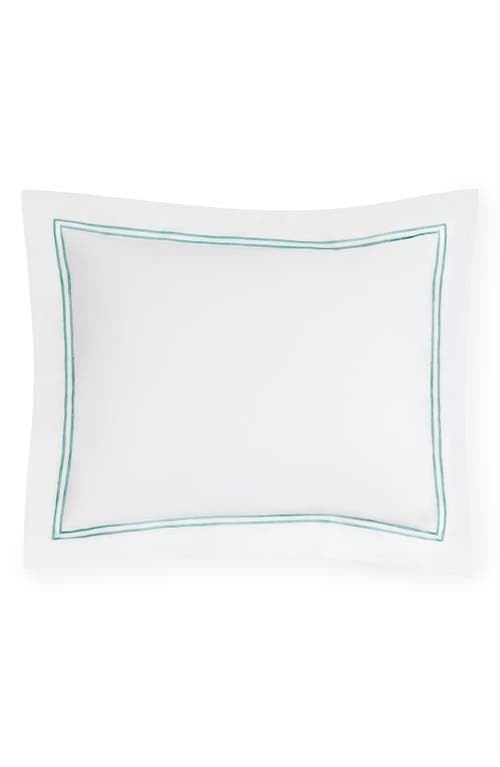 Shop Sferra Grande Hotel Sham In White/aqua