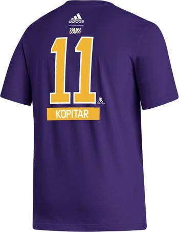 Men's Adidas Anze Kopitar Purple Los Angeles Kings Reverse Retro 2.0 Name & Number T-Shirt