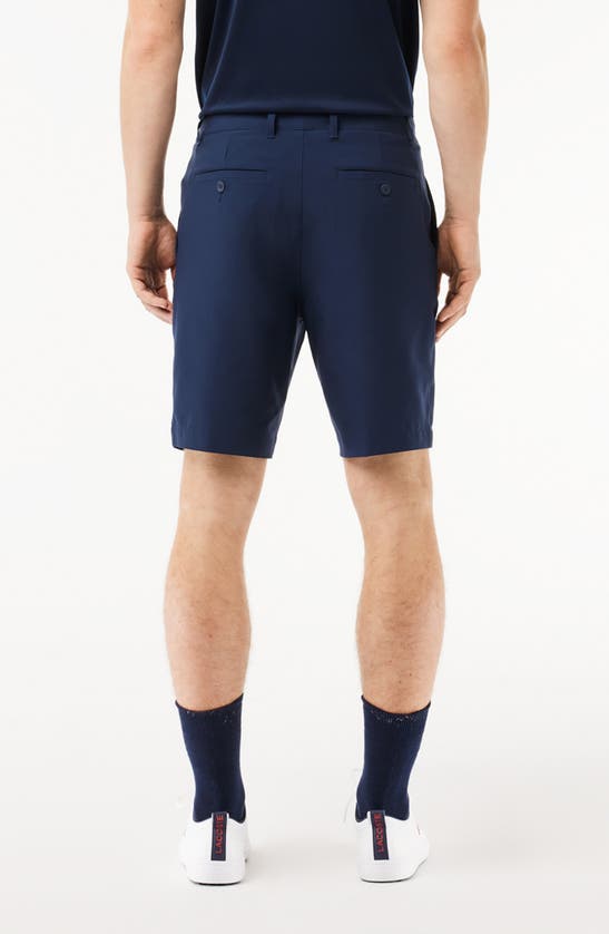 Shop Lacoste Regular Fit Performance Golf Bermuda Shorts In Marine