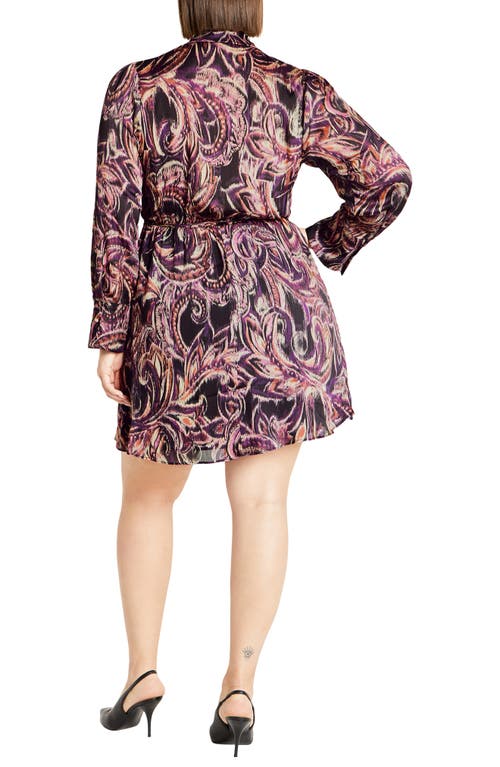 Shop City Chic Zelda Print Long Sleeve Wrap Dress In Vintage Paisley