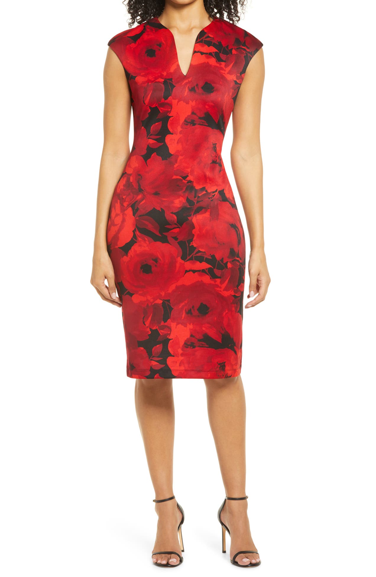 Connected Apparel | Floral Cap Sleeve Dress | Nordstrom Rack