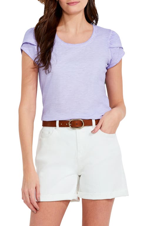 NZT by NIC+ZOE Tulip Sleeve Scoop Neck Cotton T-Shirt in Juicy Violet