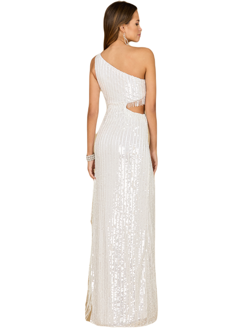 Shop Lara New York V-neck Beaded Bridal Gown In Ivory