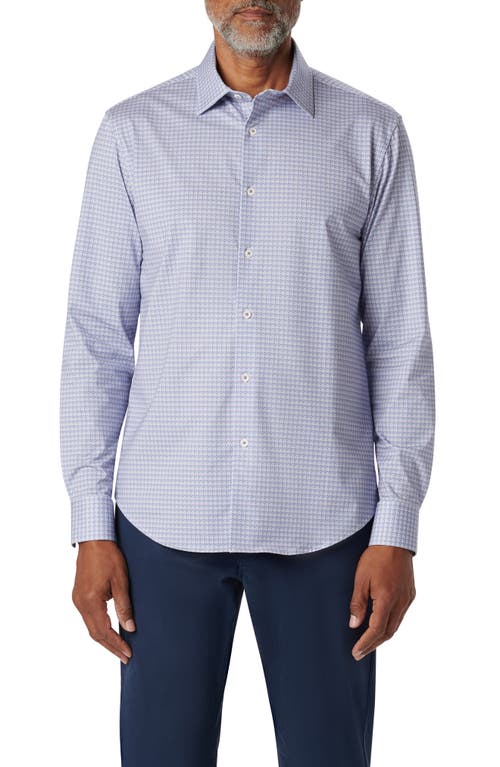 Bugatchi James OoohCotton Diamond Check Button-Up Shirt Lavender at Nordstrom,