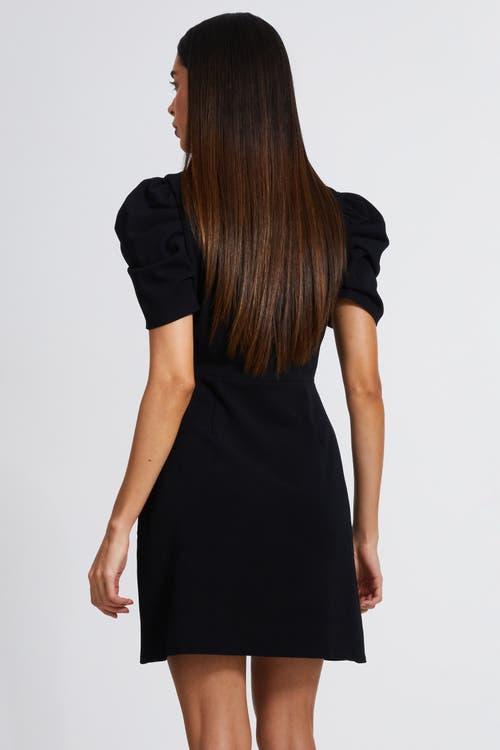 Shop Quiz Scuba Crepe Bow Detail Mini Dress In Black