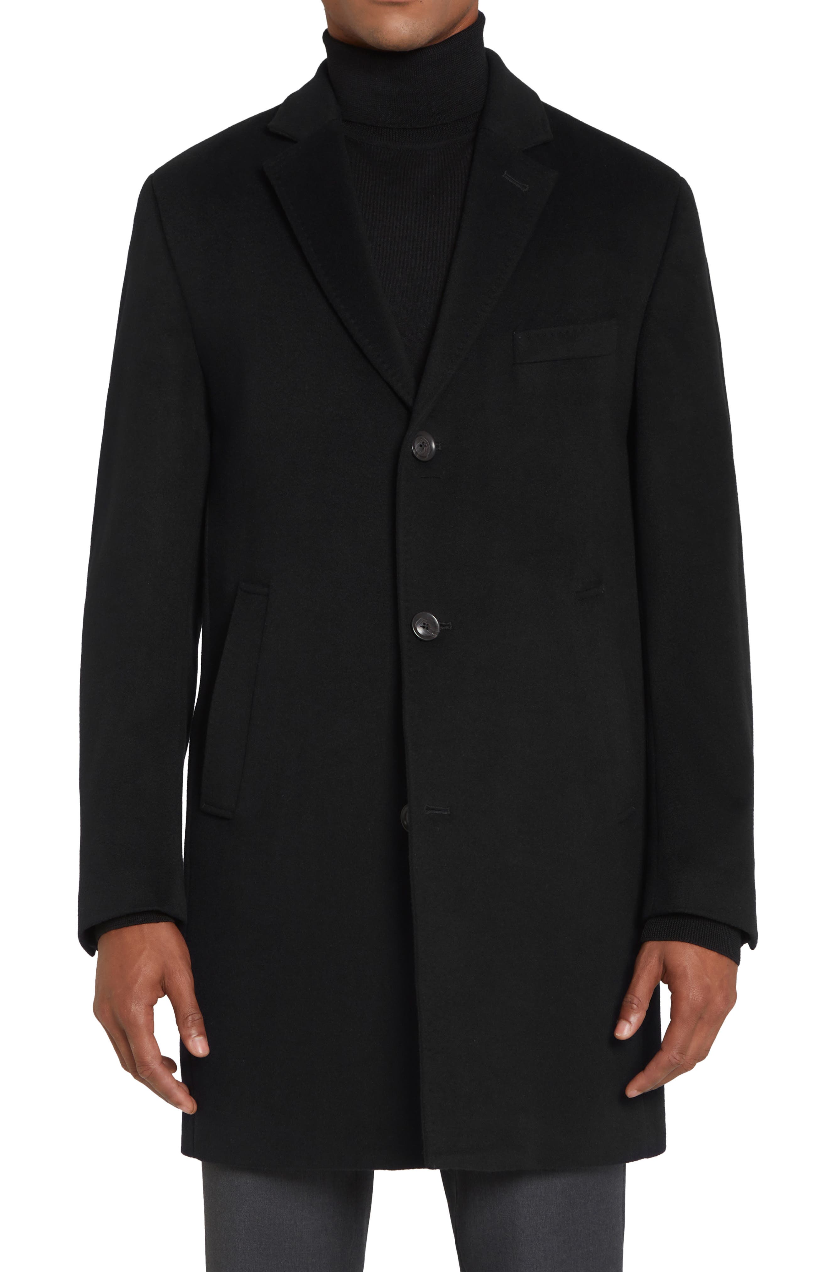 men's wool and cashmere long coat