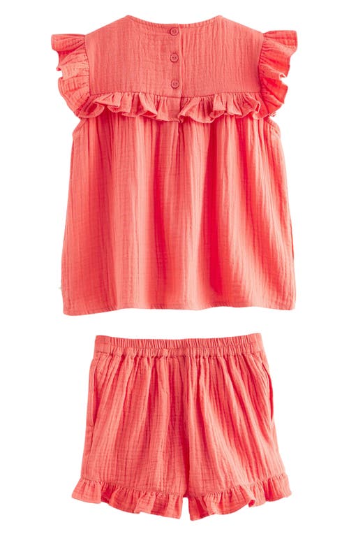 Shop Little Bird Kids' Ruffle Floral Embroidery Top & Shorts Set In Pink