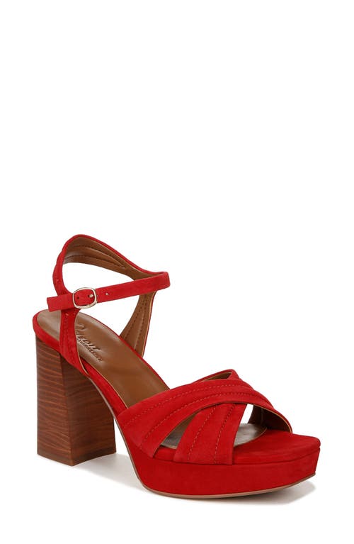 Jaime Ankle Strap Platform Sandal in Crantini Red Suede