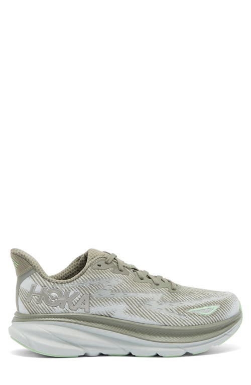 Shop Hoka Clifton 9 Running Shoe In Olive Haze/mercury