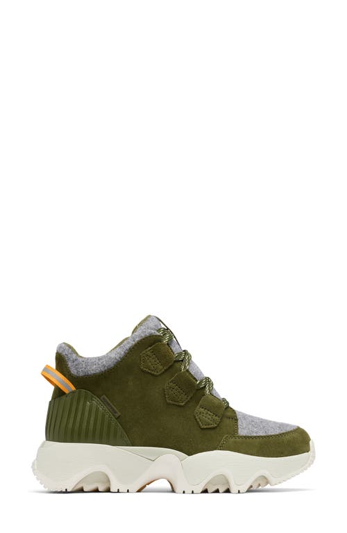 Sorel Kinetic Impact Caribou Plus Waterproof Sneaker Bootie In Utility Green/light Aloe