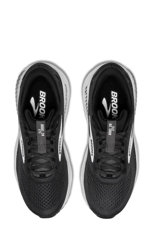 Brooks Ariel Gts 24 Running Shoe In Ebony/black/white