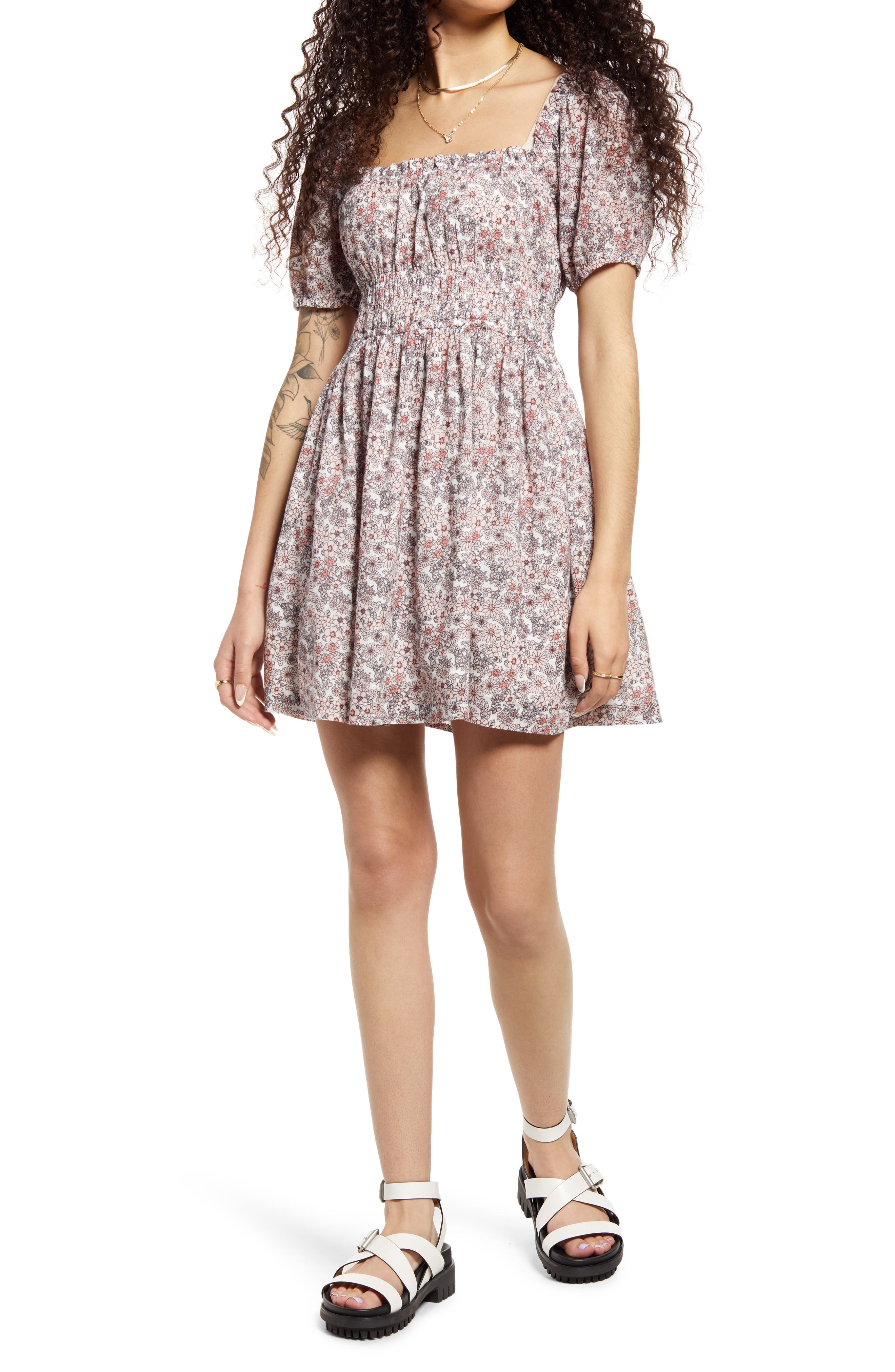 BP. Shirred Puff Sleeve Cotton Prairie 