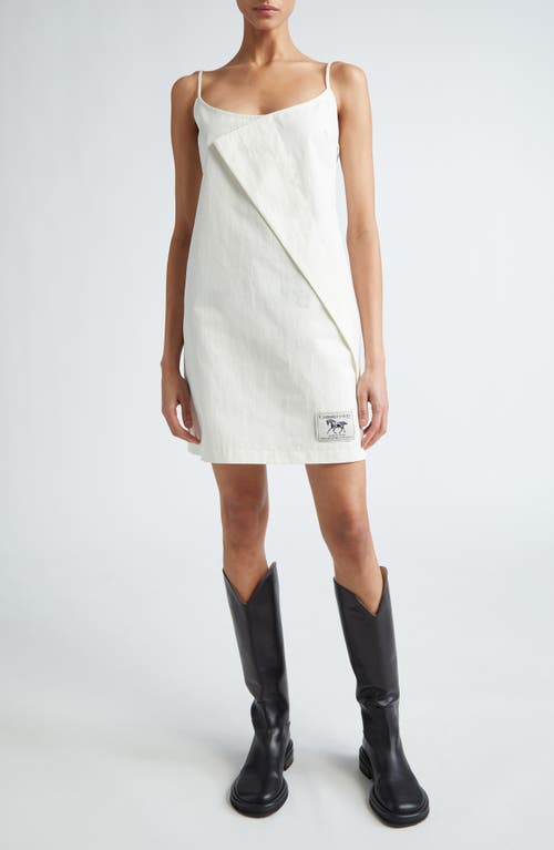 Commission Creased Cotton & Nylon Mini Slipdress in White at Nordstrom, Size 6