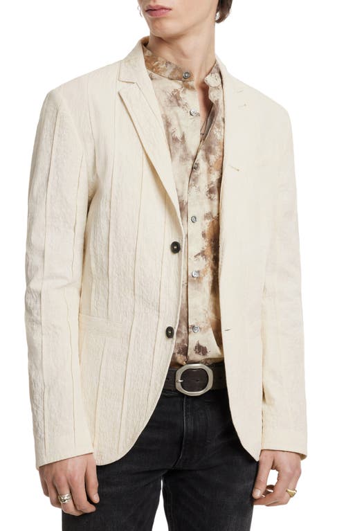 John Varvatos Pintuck Slim Fit Organic Cotton Jacket China White at Nordstrom,