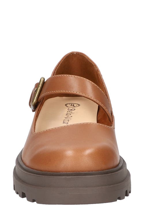 Bella Vita Quincy Mary Jane Flat In Camel Leather