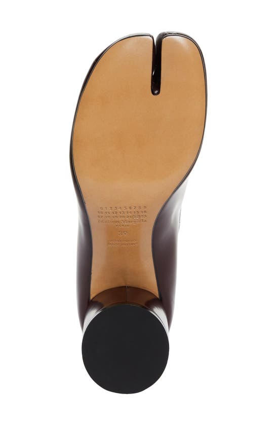 Maison Margiela Tabi Mary Jane 60 Glossed Leather Pumps In Burgundy