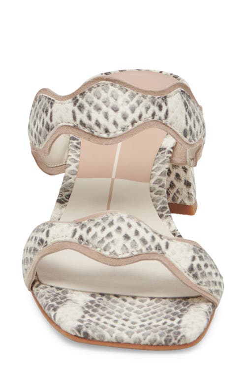 Dolce Vita Ilva Mid Slide Sandal In Grey/white Embossed Leather