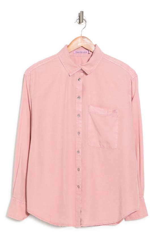 Calvin Klein Jeans Est.1978 Long Sleeve Boyfriend Fit Button-up Shirt In Enchant